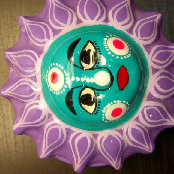 Purple Flower Trinket Dish with Lid - Picture 4 of 4